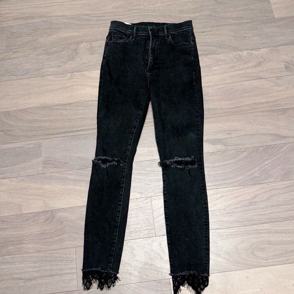 Mother High Waist Dragged Ankle Fray lace Jeans - Picture 3 of 8